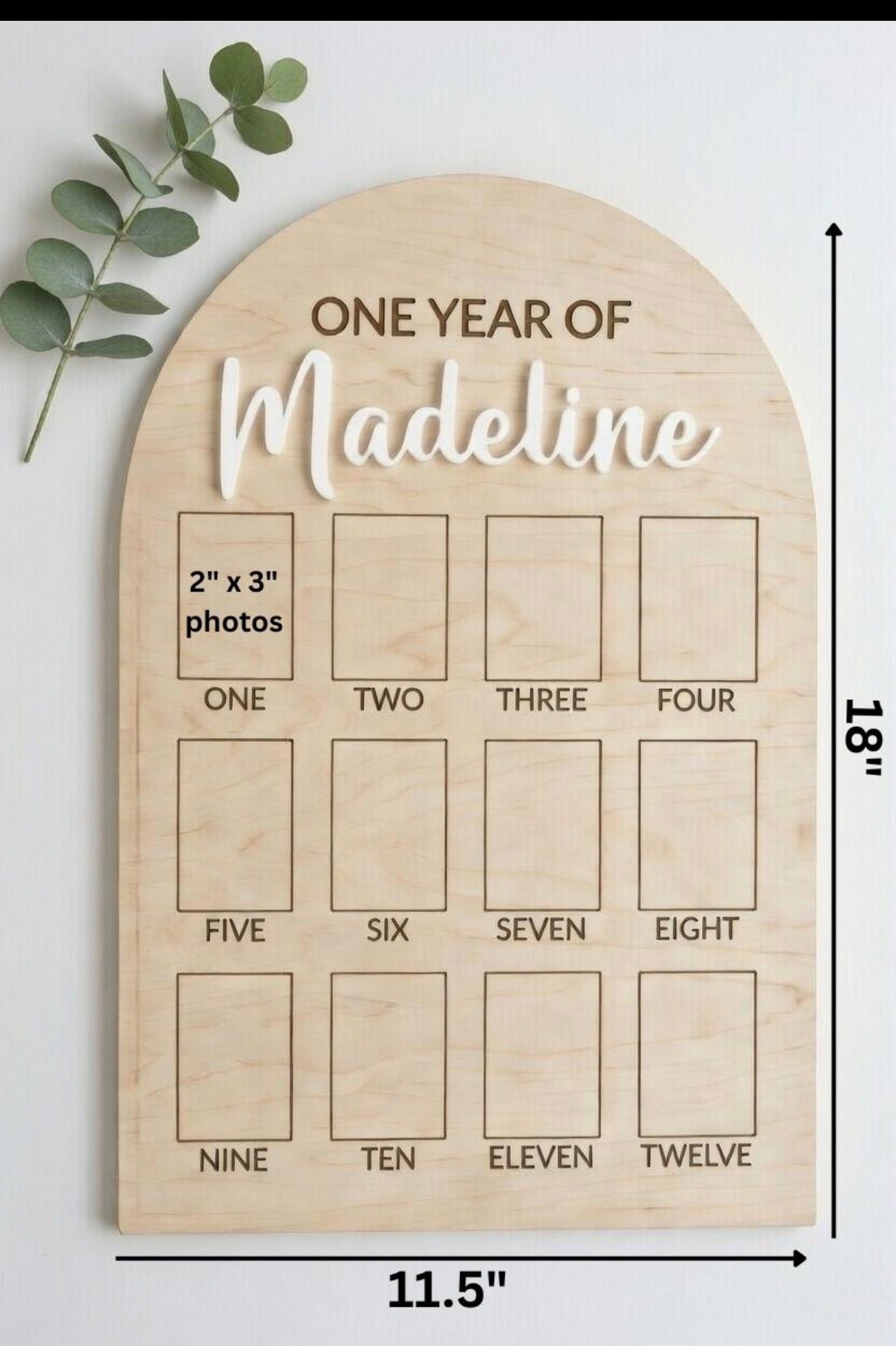One year engraved tracker